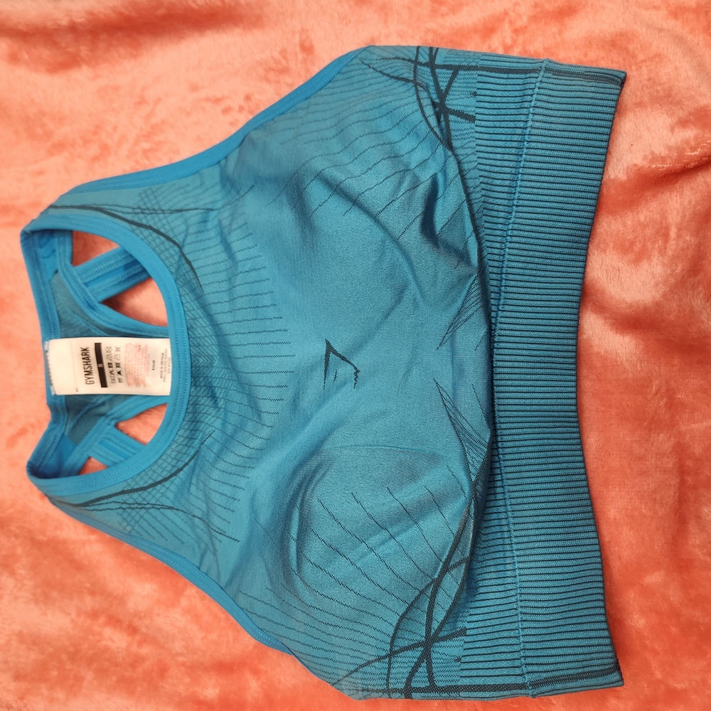 Gymshark Blue Seamless Sports Bra with Racerback